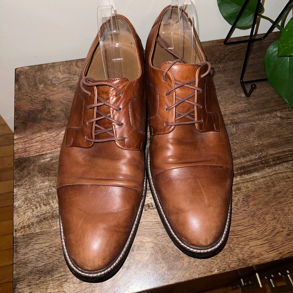 Cole Haan Warren Grand OS Mens 11.5 Brown Cap Toe Leather Lace Up Dress‎ Shoe